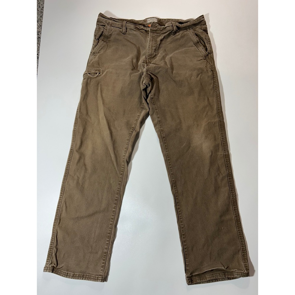 Weatherproof Vintage Utility Pants Mens 38x32 Brown Good Relaxed Fit Canvas
